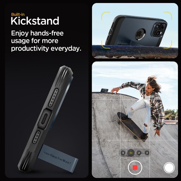 Spigen iPhone 15 Pro Max Skal Tough Armor MagFit Metal Slate