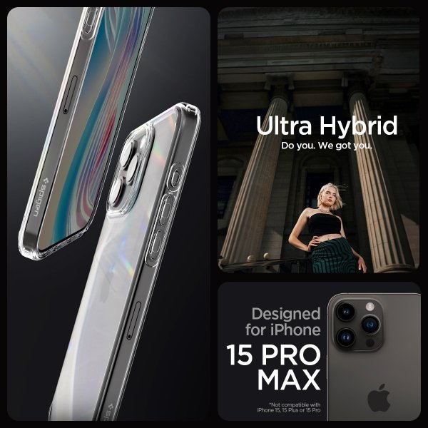 Spigen iPhone 15 Pro Max Skal Ultra Hybrid Crystal Clear