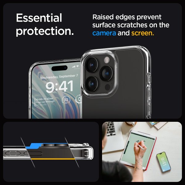 Spigen iPhone 15 Pro Max Skal Ultra Hybrid Crystal Clear