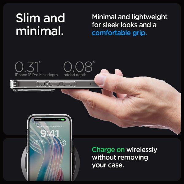 Spigen iPhone 15 Pro Max Skal Ultra Hybrid Crystal Clear