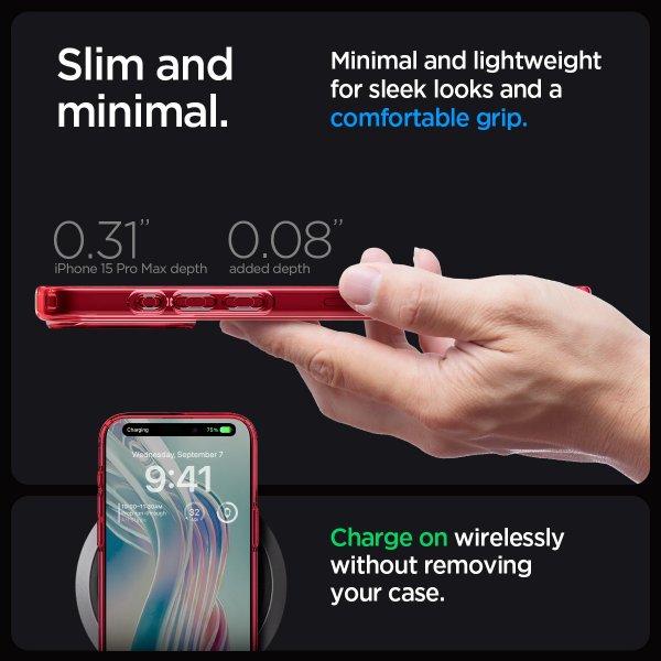 Spigen iPhone 15 Pro Max Skal Ultra Hybrid Deep Red