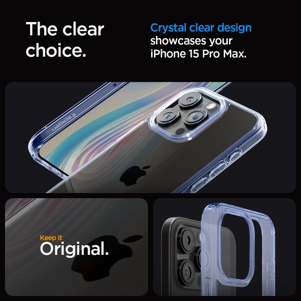 Spigen iPhone 15 Pro Max Skal Ultra Hybrid Sky Crystal