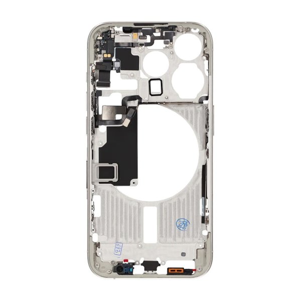 iPhone 15 Pro Mittenram med smådelar OEM - Titanvit