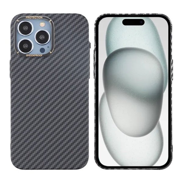 iPhone 15 Pro Skal Kolfibermönster Svart