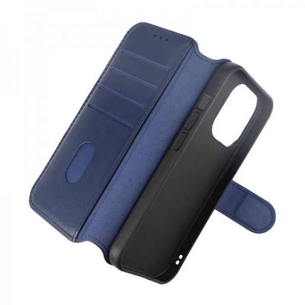 Rvelon iPhone 15 Pro Fodral Äkta Läder Blå
