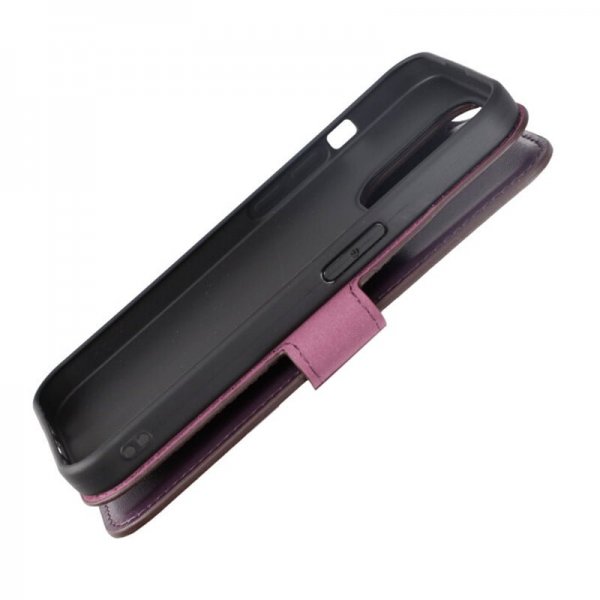 Rvelon iPhone 15 Pro Fodral Äkta Läder Lila