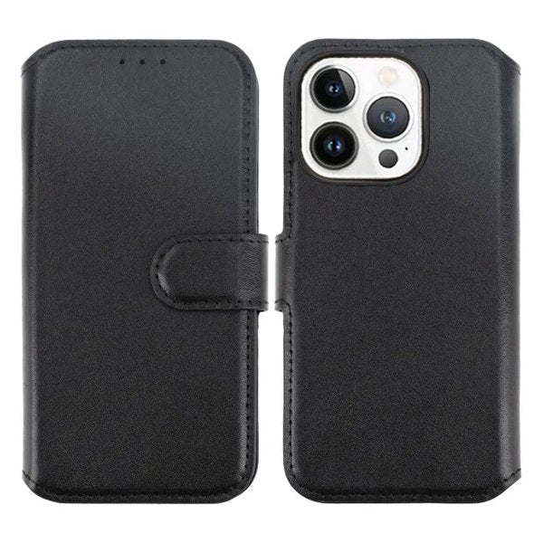 Rvelon iPhone 15 Pro Fodral Äkta Läder Svart