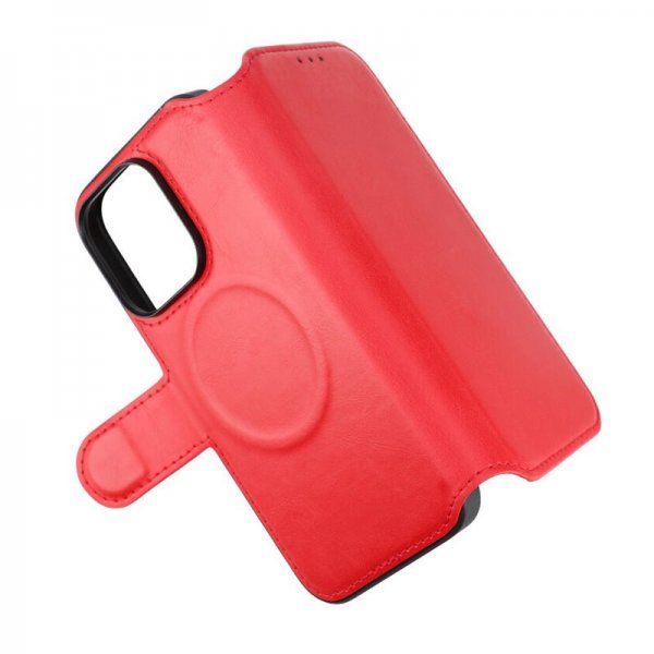 Rvelon iPhone 15 Pro Fodral 4 Kortfack MagSafe Röd