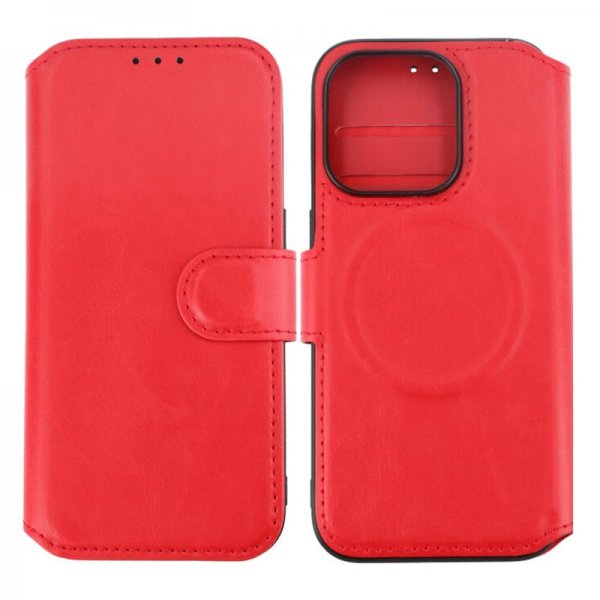 Rvelon iPhone 15 Pro Fodral 4 Kortfack MagSafe Röd