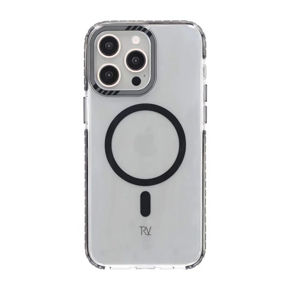 Rvelon iPhone 15 Pro Skal TPU MagSafe Svart Transparent