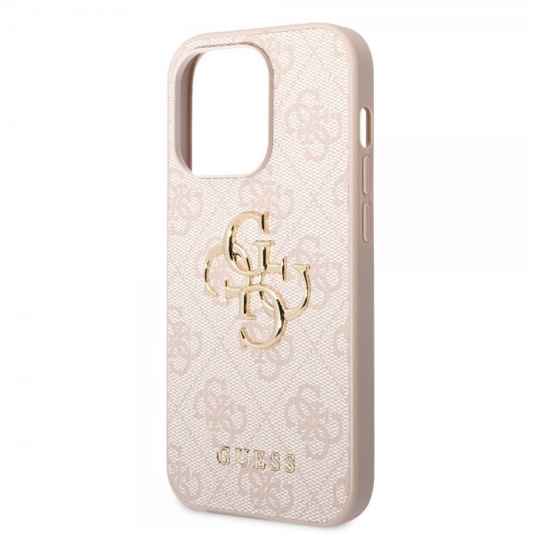 Guess iPhone 15 Pro Skal 4G Logo Rosa