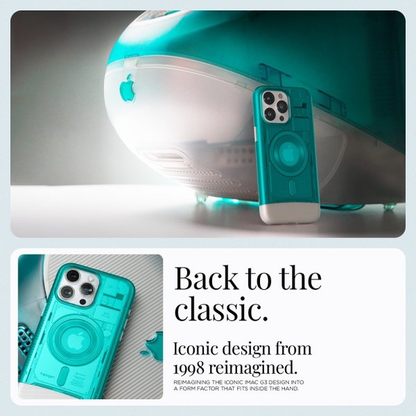 Spigen iPhone 15 Pro Skal Classic C1 MagFit Bondi Blue