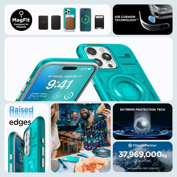 Spigen iPhone 15 Pro Skal Classic C1 MagFit Bondi Blue