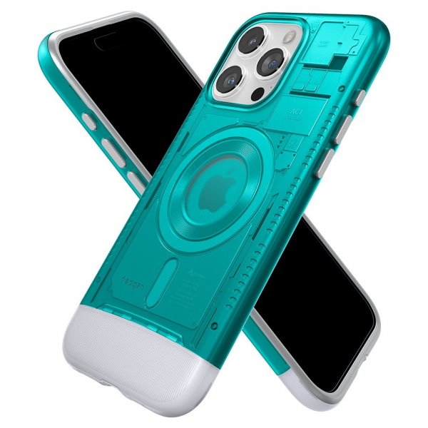 Spigen iPhone 15 Pro Skal Classic C1 MagFit Bondi Blue