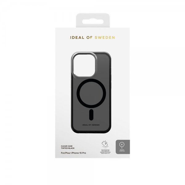 Ideal of Sweden iPhone 15 Pro Skal Clear Case MagSafe Tinted Black