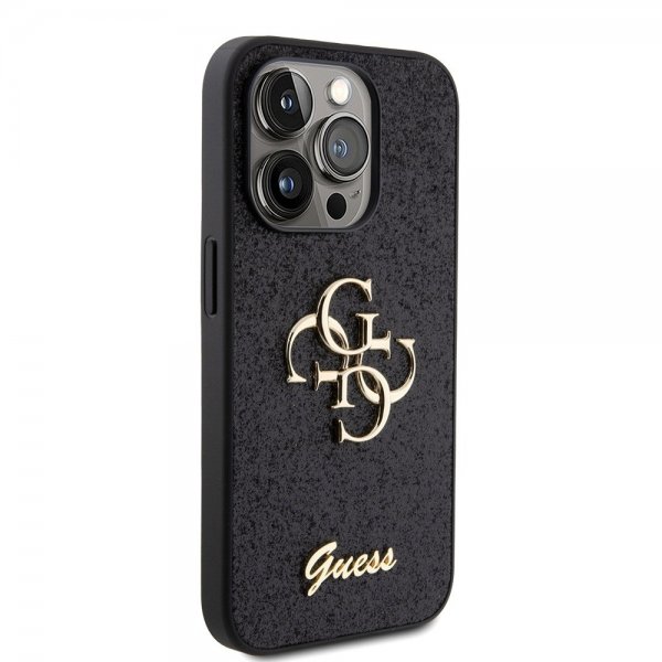 Guess iPhone 15 Pro Skal Fixed Glitter Svart
