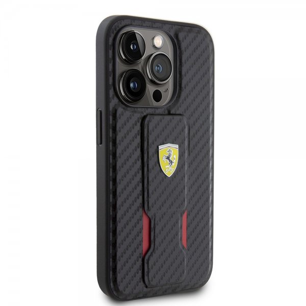 Ferrari iPhone 15 Pro Skal Grip Stand Function Svart