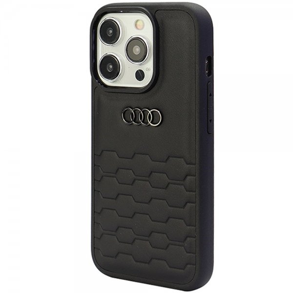 Audi iPhone 15 Pro Skal GT Synthetic Leather Svart