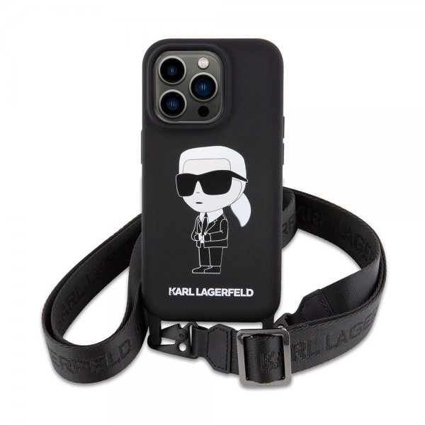 Karl Lagerfeld iPhone 15 Pro Skal Ikonik Crossbody Svart