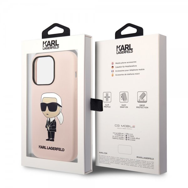 Karl Lagerfeld iPhone 15 Pro Skal Ikonik NFT Rosa