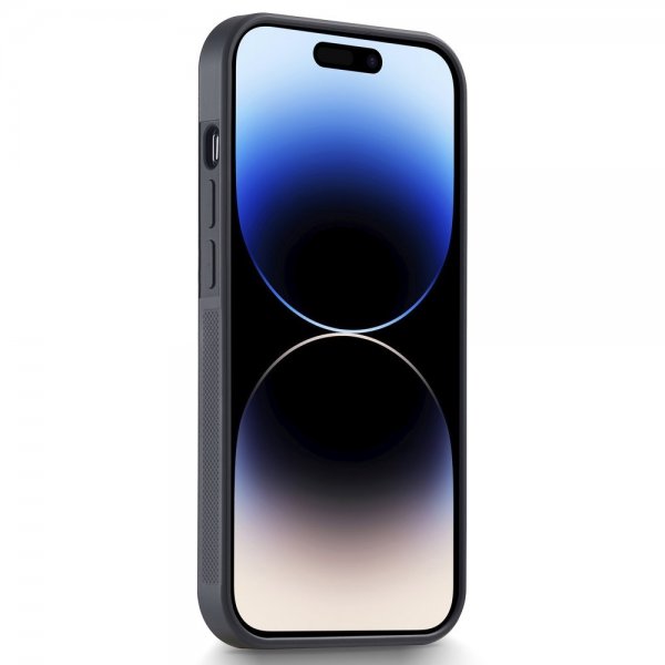 Lc.Imeeke iPhone 15 Pro Skal Kolfibertextur Röd Stripe Svart