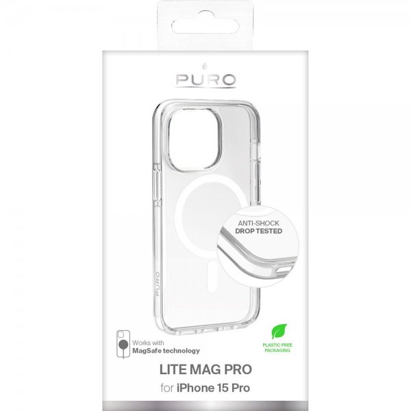 Puro iPhone 15 Pro Skal LITE MAG PRO Transparent