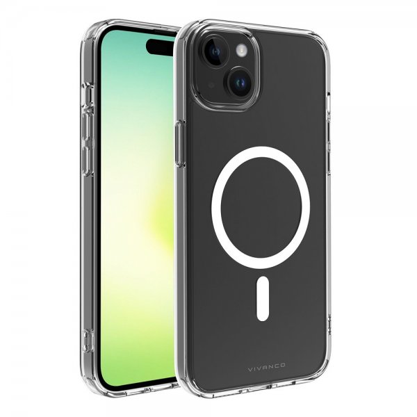 Vivanco iPhone 15 Plus Skal Mag Steady Transparent