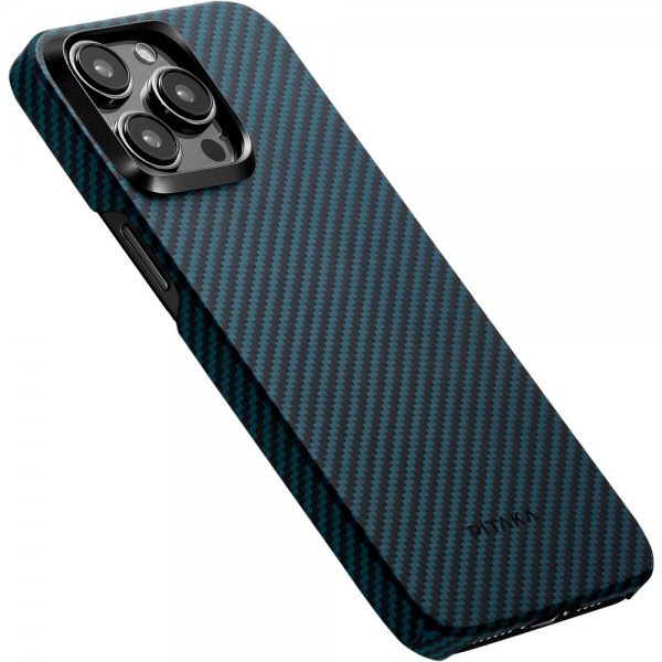 Pitaka iPhone 15 Pro Skal MagEZ Case 4 Black/Blue Twill
