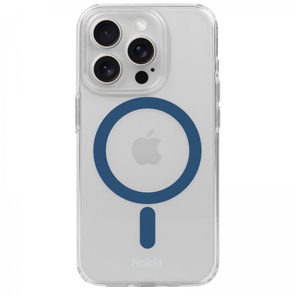 holdit iPhone 15 Pro Skal MagSafe Case Denim Blue Transparent
