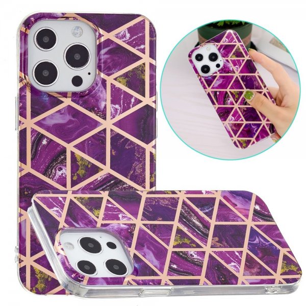 iPhone 15 Pro Skal Marmormönster Lila