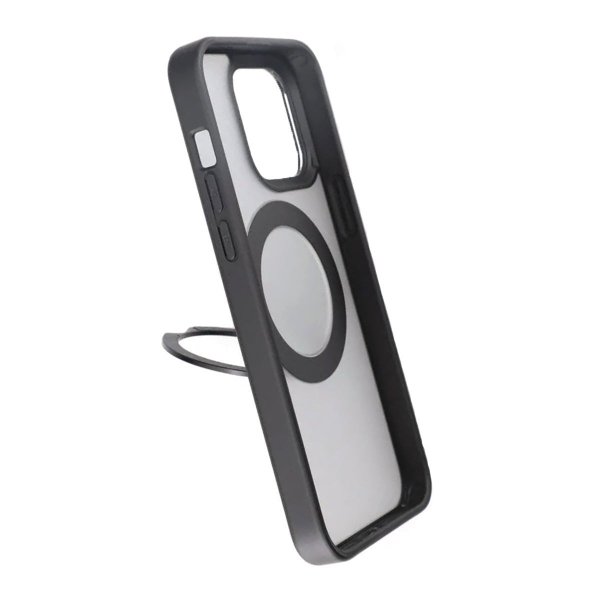 Rvelon iPhone 15 Pro Skal Roterbart MagSafe Stativ Matt Svart