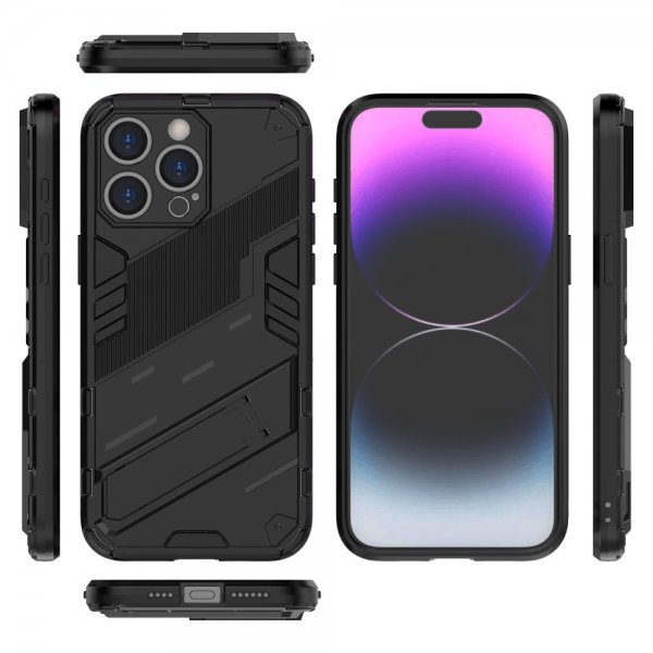 iPhone 15 Pro Skal med Stativ Svart