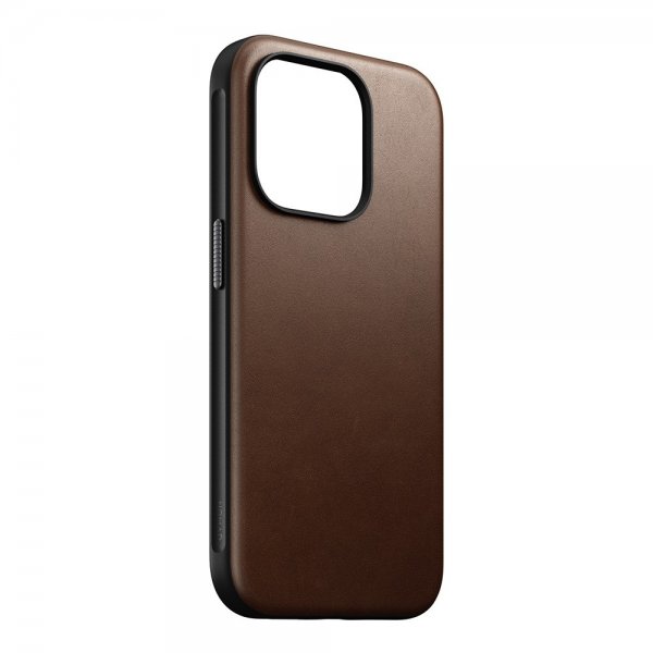 Nomad iPhone 15 Pro Skal Modern Leather Case Brun