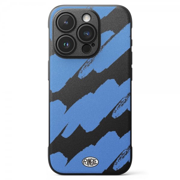 Ringke iPhone 15 Pro Skal Onyx Design Blue Brush
