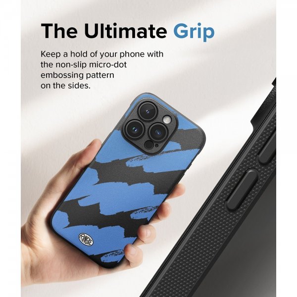 Ringke iPhone 15 Pro Skal Onyx Design Blue Brush