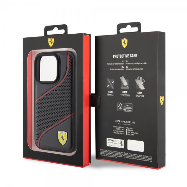 Ferrari iPhone 15 Pro Skal Perforerad Svart