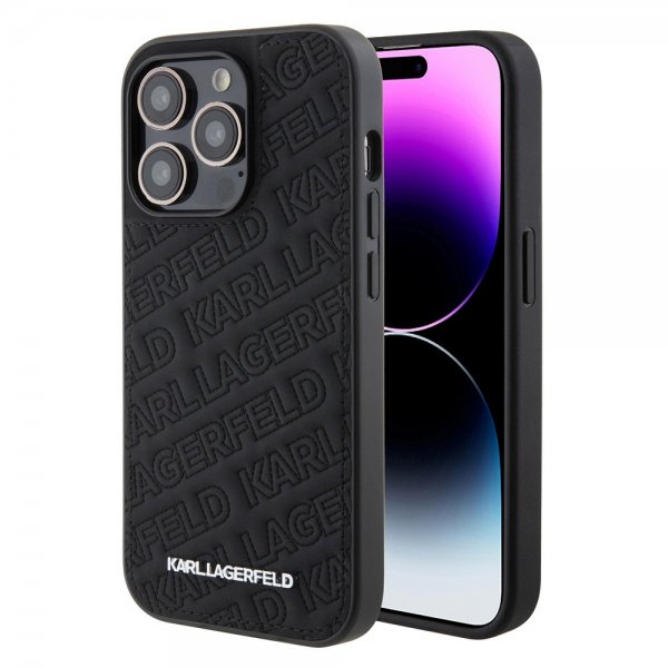 Karl Lagerfeld iPhone 15 Pro Skal Quilted K Pattern Svart