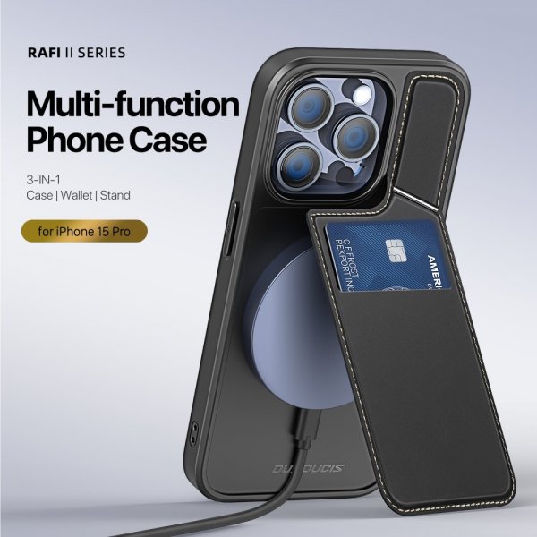 Dux Ducis iPhone 15 Pro Skal Rafi II Series MagSafe Svart