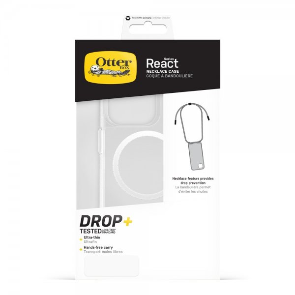 Otterbox iPhone 15 Pro Skal React Necklace MagSafe Transparent