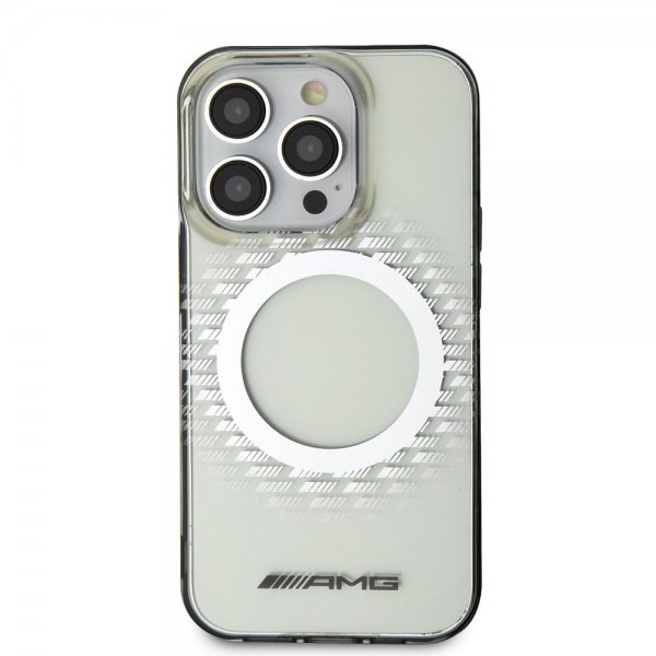 Mercedes Benz iPhone 15 Pro Skal Rhombus Pattern MagSafe AMG Transparent