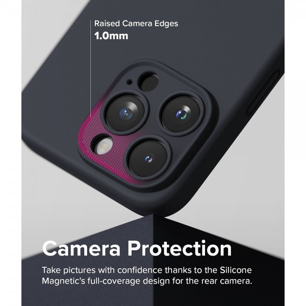 Ringke iPhone 15 Pro Skal Silicone Magnetic Deep Blue