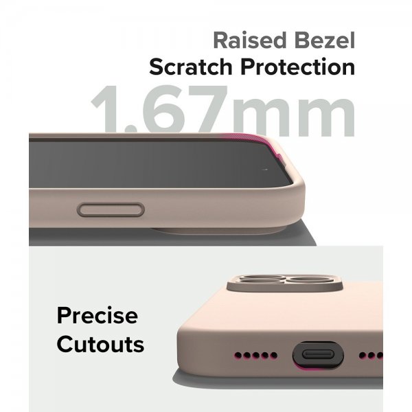 Ringke iPhone 15 Pro Skal Silicone Magnetic Pink Sand