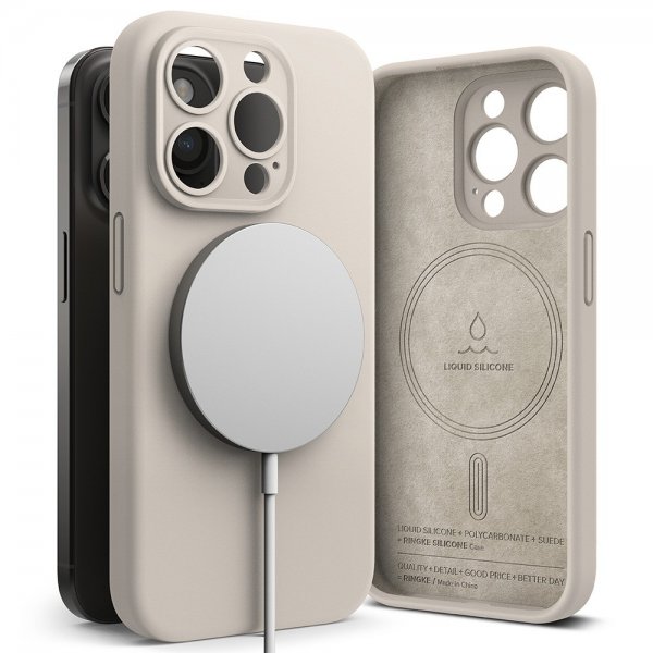 Ringke iPhone 15 Pro Skal Silicone Magnetic Stone