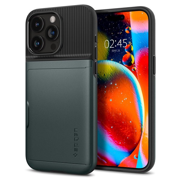 Spigen iPhone 15 Pro Skal Slim Armor CS Abyss Green