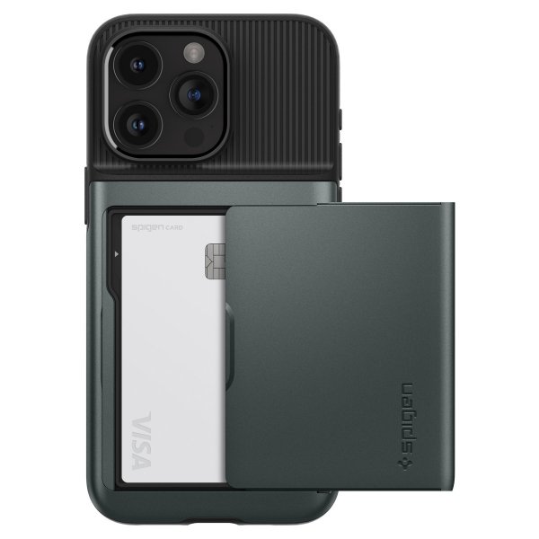 Spigen iPhone 15 Pro Skal Slim Armor CS Abyss Green