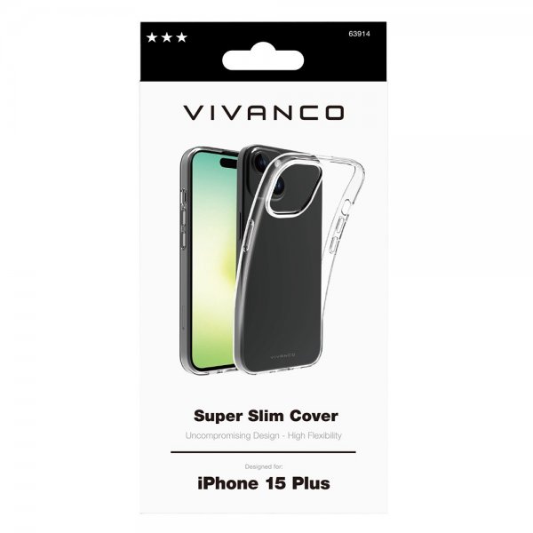 Vivanco iPhone 15 Plus Skal Slim TPU Transparent