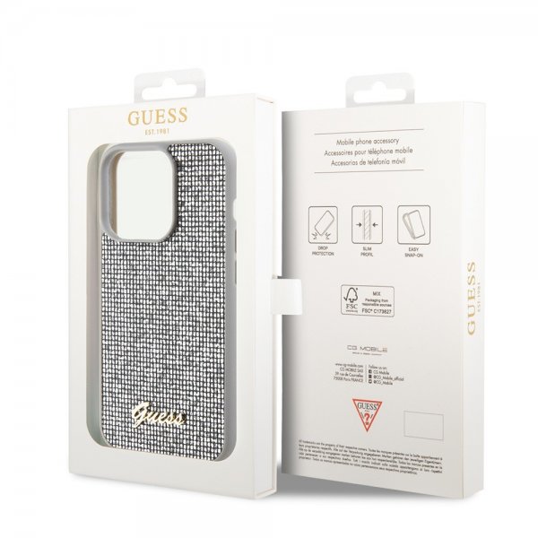 Guess iPhone 15 Pro Skal Square Mirror Silver