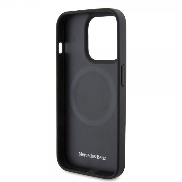 Mercedes Benz iPhone 15 Pro Skal Star Pattern MagSafe Svart