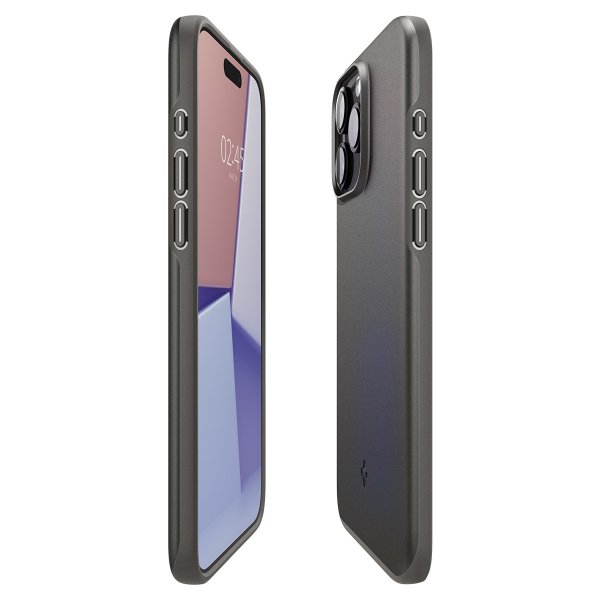 Spigen iPhone 15 Pro Skal Thin Fit Gunmetal
