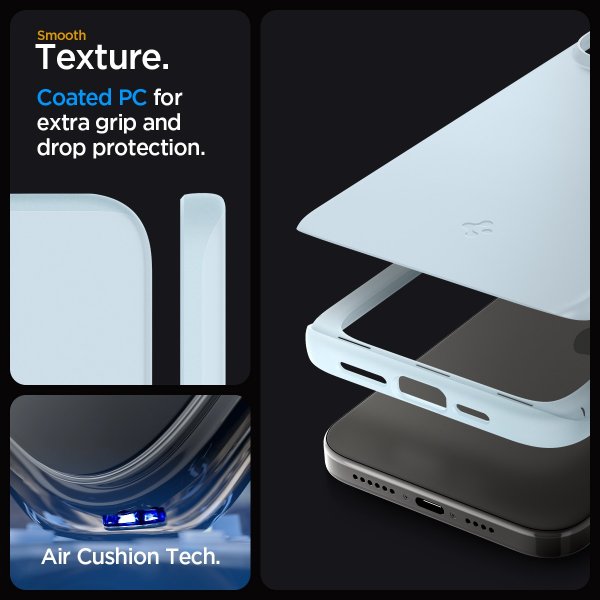 Spigen iPhone 15 Pro Skal Thin Fit Mute Blue